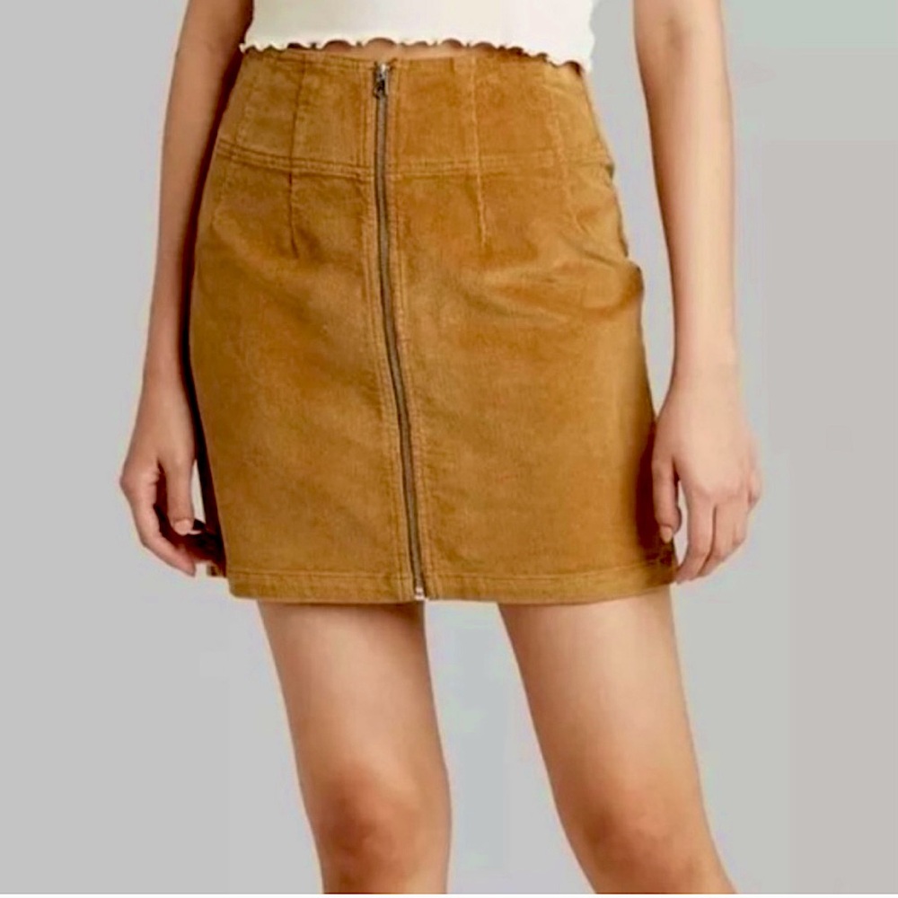 Wild Fable Corduroy Mini Skirt. Camel. Size 10.